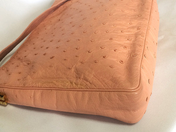 MINT. Vintage BALLY genuine ostrich leather orange brown handbag with –  eNdApPi ***where you can find your favorite designer  vintages..authentic, affordable, and lovable.