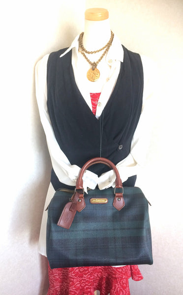 Polo Ralph Lauren - Authenticated Handbag - Leather Brown Tartan For Woman, Very Good condition