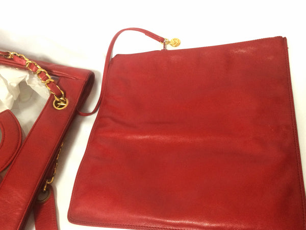 Vintage CHANEL clear vinyl and red leather combination shoulder purse, –  eNdApPi ***where you can find your favorite designer  vintages..authentic, affordable, and lovable.