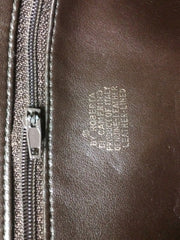 80's Vintage Roberta di Camerino ostrich embossed brown leather bag in Alma style with gold tone R charms. Rare masterpiece.