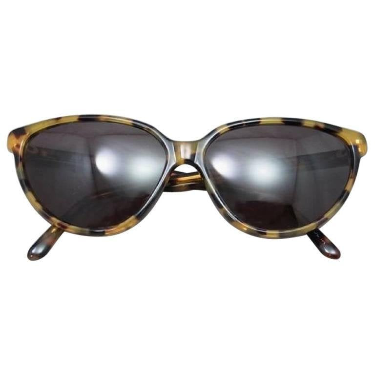 80's vintage Balenciaga French made tortoiseshell style marble brown frame sunglasses. Original mod style. 170208