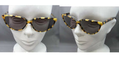 80's vintage Balenciaga French made tortoiseshell style marble brown frame sunglasses. Original mod style. 170208