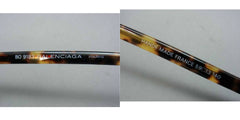 80's vintage Balenciaga French made tortoiseshell style marble brown frame sunglasses. Original mod style. 170208