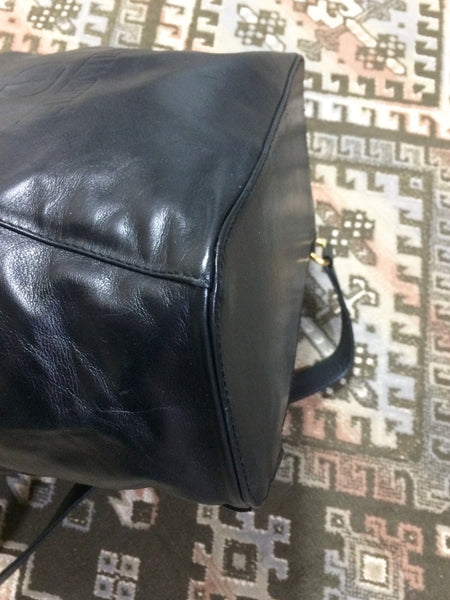 Vintage Valentino black nappa leather backpack with embossed logo. Cla –  eNdApPi ***where you can find your favorite designer  vintages..authentic, affordable, and lovable.