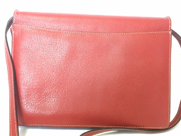 Valentino By Mario Valentino Divina Red Pebbled Clutch Bag
