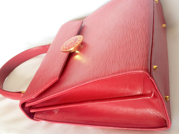 Valentino Red VRing Leather Shoulder Bag Dark red Pony-style