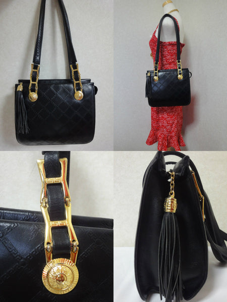 Gianni Versace Black Leather Pattern Womens Luxury Bag - Shop trending  fashion in USA and EU