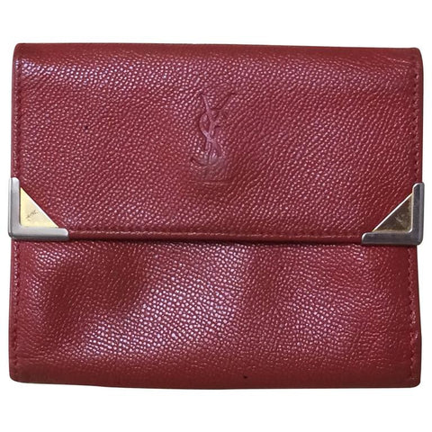 Elegant Vintage YSL Yves Saint Laurent Checkbook Wallet Brown
