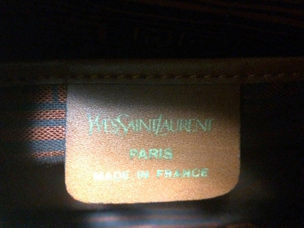 Vintage Yves Saint Laurent black canvas duffle handbag, mini