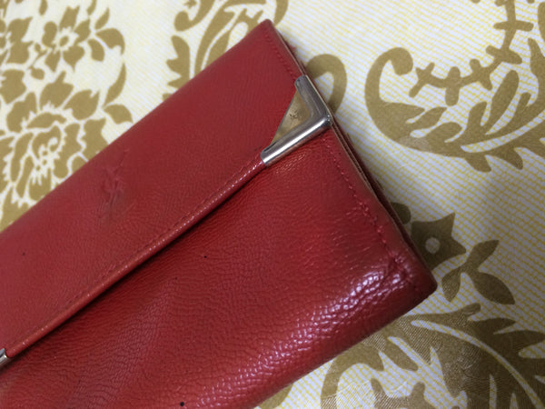 Elegant Vintage YSL Yves Saint Laurent Checkbook Wallet Brown Genuine  Leather