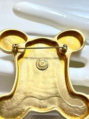 Vintage Celine extra big golden triomphe brooch. Great vintage gift idea. Can be a scarf pin. 070128ac5