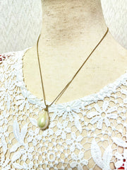 Vintage Christian Dior skinny chain necklace with teardrop faux pearl top. Beautiful vintage jewelry piece. 070131ys5