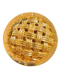 Vintage Celine golden brooch in apple pie design. Round pin brooch with logo. Great vintage gift. 050923ya