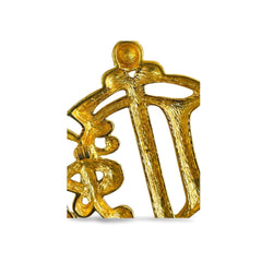 Vintage Christian Dior gold tone detailed design logo brooch. Great vintage gift. 060312ac5