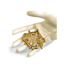Vintage Christian Dior gold tone detailed design logo brooch. Great vintage gift. 060312ac5