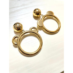 MINT. Vintage Moschino golden extra large hoop design bear earrings, dangle earrings. Rare collection Jewlery. 060225ya