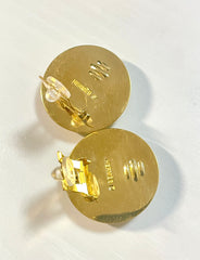 1990s Vintage HERMÈS Cloisonné Round Earrings | Lime Green Little Prince Motif | Prince, Carriage & Stars | Classic Enamel Jewelry. 071121y3