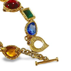 1990s Yves Saint Laurent Gripoix Statement Necklace – Multicolor Glass Gems, Heart Motif, Made in France, Rare Couture Bijoux. 071125ac1