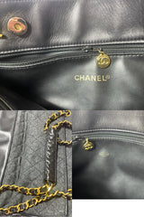 Vintage CHANEL taupe grey canvas and lambskin shoulder tote bag with gold tone chain straps and a CC ball charm. 070125ap2