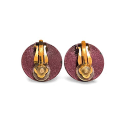 Vintage CHANEL pink and purple frame earrings with CC mark. Mod and chic jewelry. 060123ac1