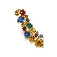1990s Yves Saint Laurent Gripoix Statement Necklace – Multicolor Glass Gems, Heart Motif, Made in France, Rare Couture Bijoux. 071125ac1