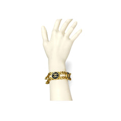 Vintage CHANEL golden chain and coin motif bangle, bracelet. Star, CC marks, and heart. Must have jewelry piece. 060723ac1