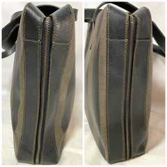 Vintage FENDI classic pecan stripe pattern large shopper tote bag with black leather handles. Daily use purse for Unisex. 060810r33