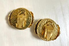 Vintage CHANEL large golden faux pearl CC earrings with mini coco marks.  So hot and gorgeous. 050817ys3