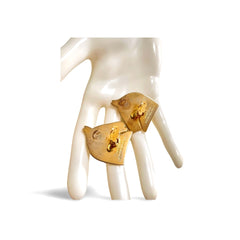 Vintage HERMES gold tone horse earrings. Fun and unique jewel piece from Bijouterie Fantaisie collection. 050618ya