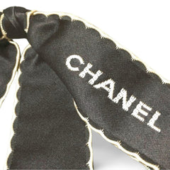 Vintage CHANEL black and white bow brooch in satin ribbon, bow. Made in France. Hat, scarf, jacket. Great gift. 060821k1m