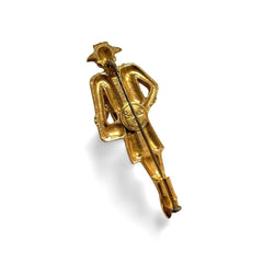 Vintage CHANEL Gold tone brooch in Chanel mademoiselle figure. Classic pin brooch. 040104m1