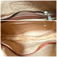 Vintage MCM brown monogram round shape Suzy Wong shoulder bag with leather trimmings. Designed by Michael Cromer. 06521ac2