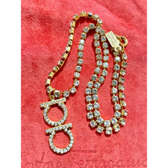 MINT. Vintage Salvatore Ferragamo crystal gancini necklace. Gorgeous statement necklace. Must have classic jewelry. 060223ya