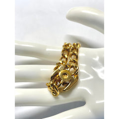 Vintage Chanel chain bracelet with turn lock CC and crystals. Must have gorgeous 90s jewelry. 060416ac1
