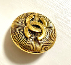 Vintage CHANEL round CC brooch, sunburst design. Made in France. Hat, scarf, jacket. Great gift. 050421ya1