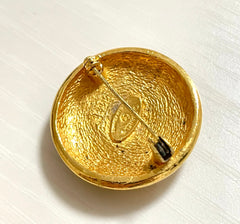 Vintage CHANEL round CC brooch, sunburst design. Made in France. Hat, scarf, jacket. Great gift. 050421ya1