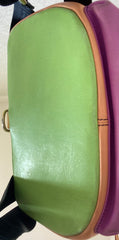 Vintage Celine genuine leather backpack in colorful patchwork design. Unisex bag for daily use. 050327rc4