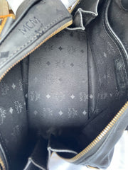 Vintage MCM black monogram speedy bag style handbag, mini duffle bag. Unisex and daily use purse. Classic style in originality. 050601ya5