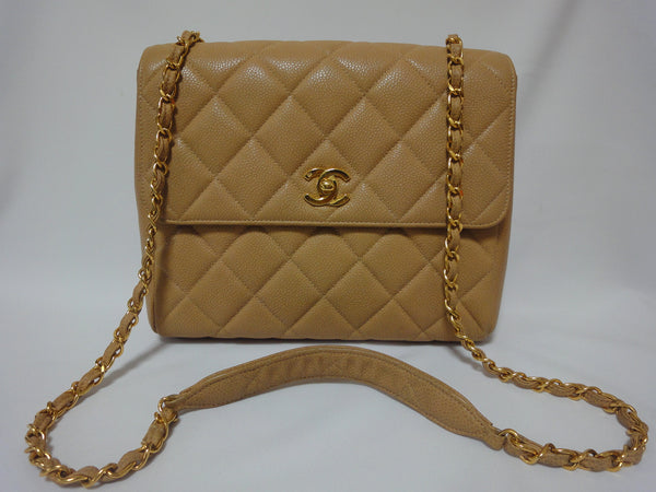 Vintage Chanel classic beige caviar leather 2.55 square shape chain sh –  eNdApPi ***where you can find your favorite designer  vintages..authentic, affordable, and lovable.