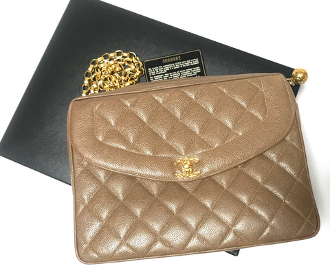 MINT. Vintage Chanel brown beige caviar leather 2.55 flap shoulder bag –  eNdApPi ***where you can find your favorite designer  vintages..authentic, affordable, and lovable.