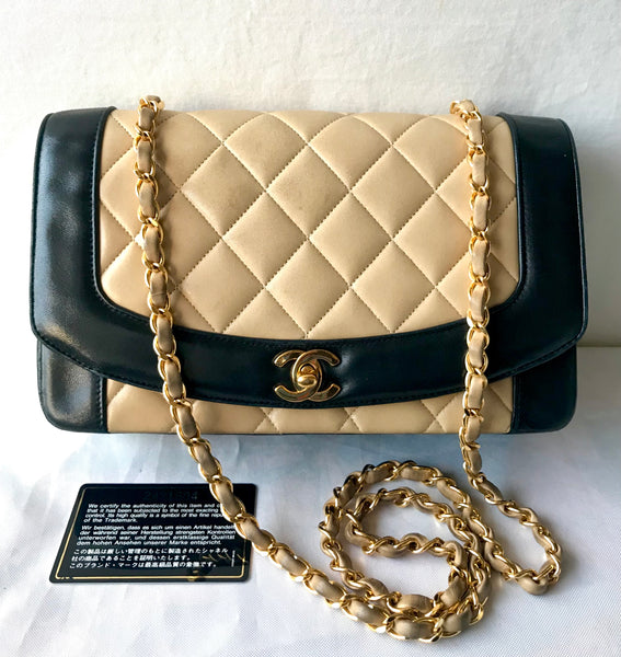 Chanel White Leather vintage Diana Flap Bag