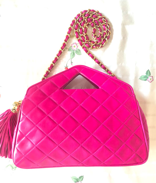 Chanel Mini Timeless Shoulder bag in Pink quilted leather and silver  hardware at 1stDibs