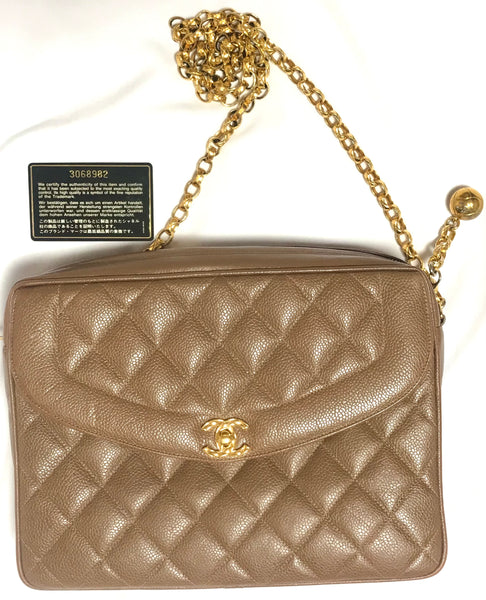 Vintage Chanel large brown caviar leather 2.55 camera bag style chain –  eNdApPi ***where you can find your favorite designer  vintages..authentic, affordable, and lovable.