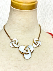 Vintage Christian Dior white flower charm necklace. Rare and one of a kind old jewelry piece. 0410051