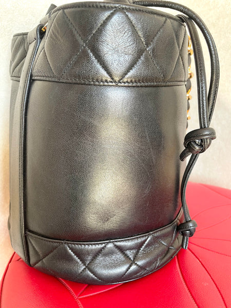 Vintage CHANEL black lambskin bucket hobo drum shoulder bag with golde –  eNdApPi ***where you can find your favorite designer  vintages..authentic, affordable, and lovable.