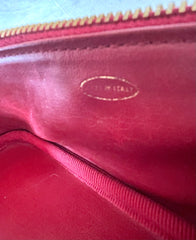 Vintage CHANEL lipstick red caviar leather cosmetic and toiletry pouch, makeup case bag. Very chic vanity purse. Must have. 0411112