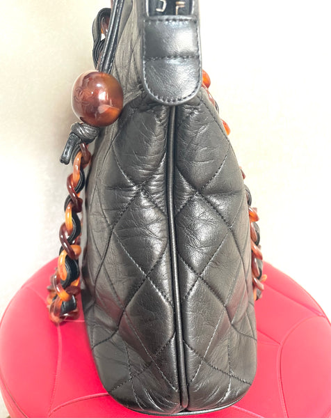 Chanel Brown Handbag W/ Tortoise Shell Strap