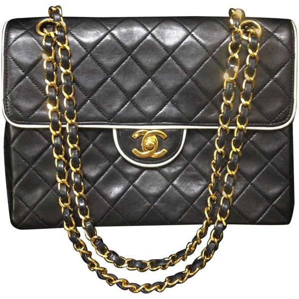 Chanel Vintage CC Chain Tote Lambskin XL at 1stDibs  chanel tote with  chain, chanel vintage tote chain, chanel chain tote