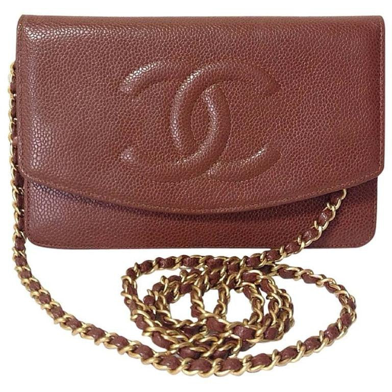 MINT. Vintage CHANEL brown caviar leather shoulder clutch bag with gol –  eNdApPi ***where you can find your favorite designer  vintages..authentic, affordable, and lovable.