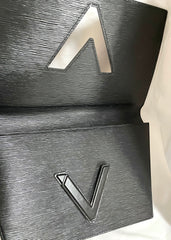 W3. Vintage Louis Vuitton black epi trapezoid mod style clutch bag.  One unique purse from epi line. Unisex and daily use. Trapeze bag. 0407261